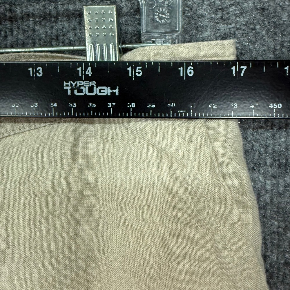 Gap Pants Women 4 Beige Khaki 100% Linen Straight Leg Drawstring Lined Trousers - Picture 12 of 16